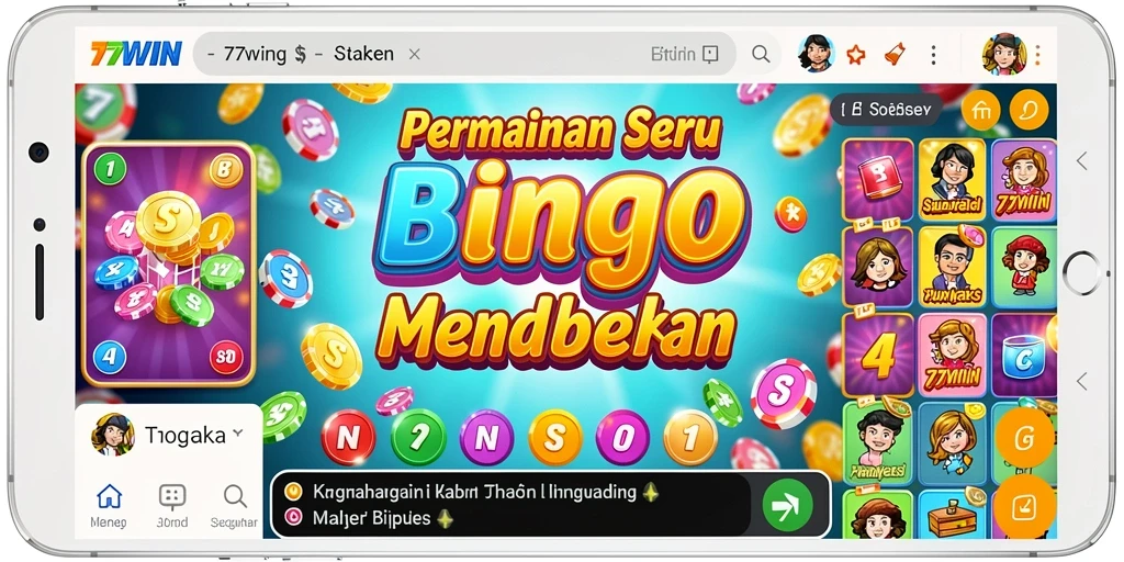 Gameplay mengasyikkan Bingo di 77WIN yang penuh warna.