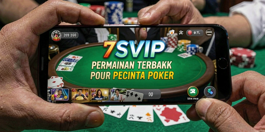 Tampilan utama gameplay Poker di 7SVIP yang menegangkan.