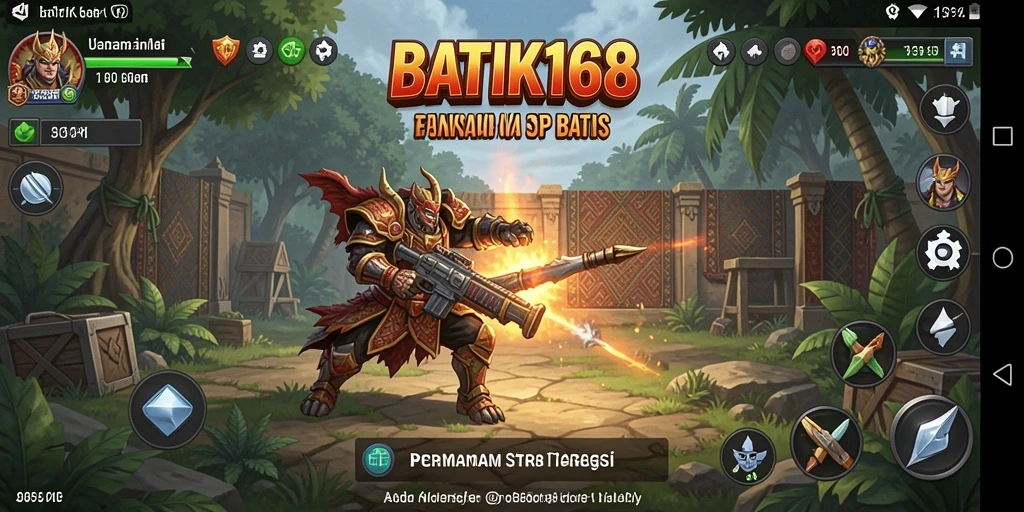 Screenshot gameplay BATIK168 menunjukkan pertarungan strategis yang mendebarkan.