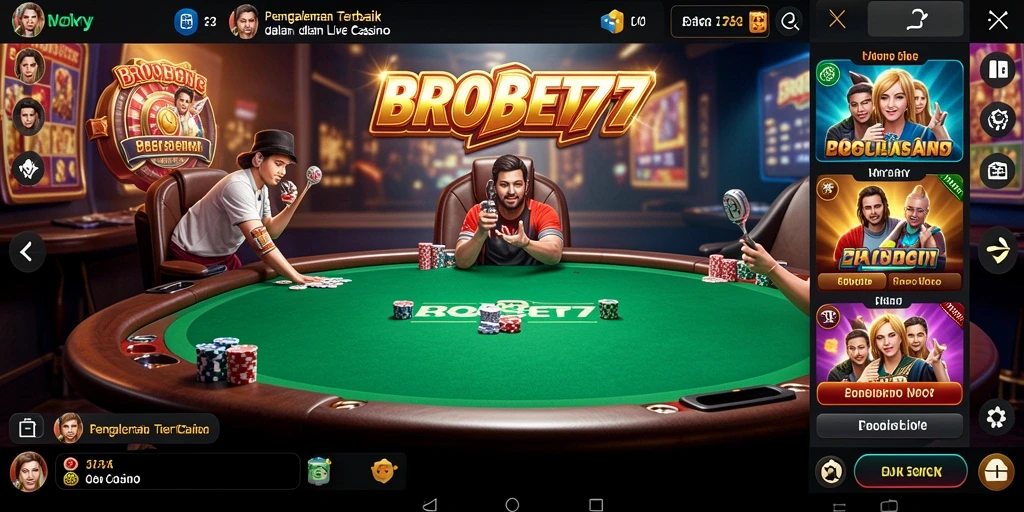 Tampilan menarik dari BROBET77 menampilkan dealer live di ruang permainan.