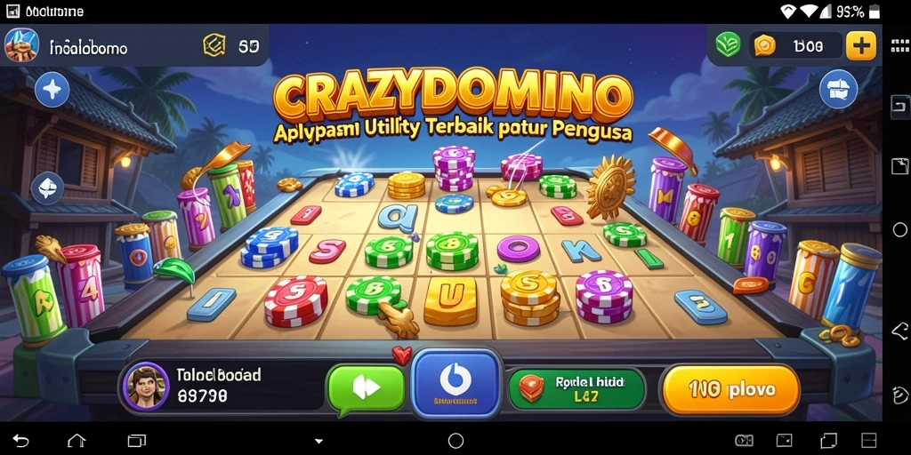 Tampilan screenshot utama CRAZYDOMINO menampilkan gameplay yang intuitif dan fitur-fitur unggulan.