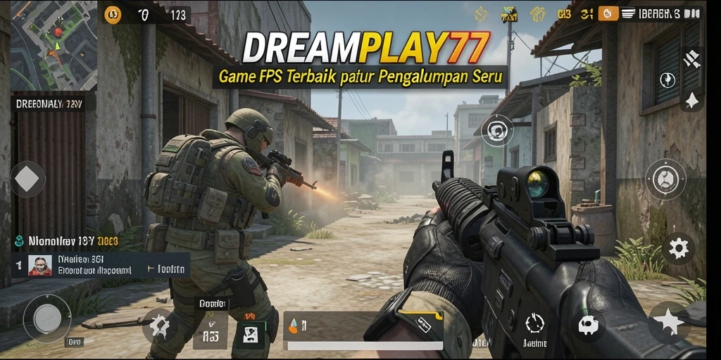 Gameplay seru dari DREAMPLAY77 dalam aksi tembak-menembak.