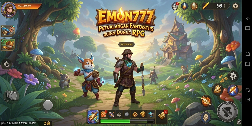 Skrinsot EMON777 menampilkan aksi seru dalam game RPG.