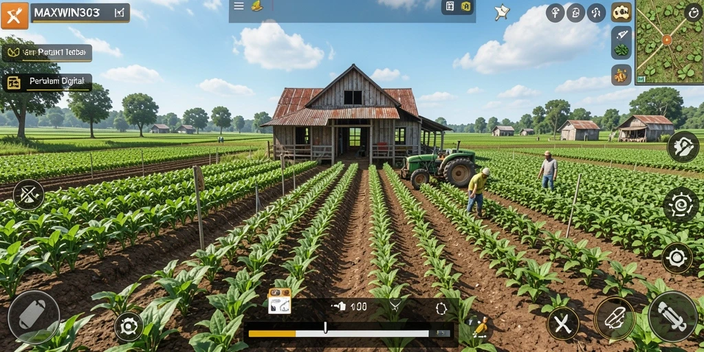 Gameplay seru MAXWIN303 yang menampilkan aktivitas pertanian.