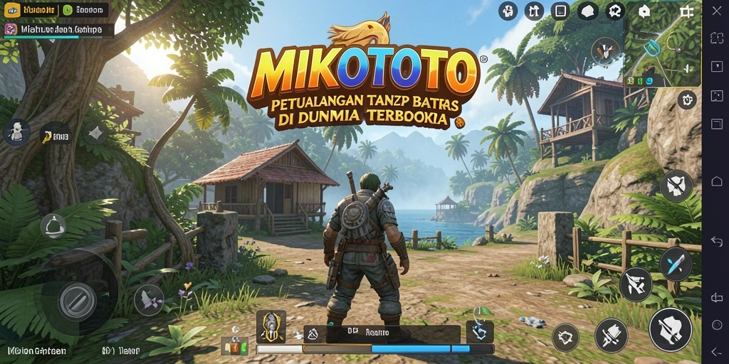 Screenshot MIKOTOTO menampilkan gameplay eksplorasi dunia terbuka yang epik.