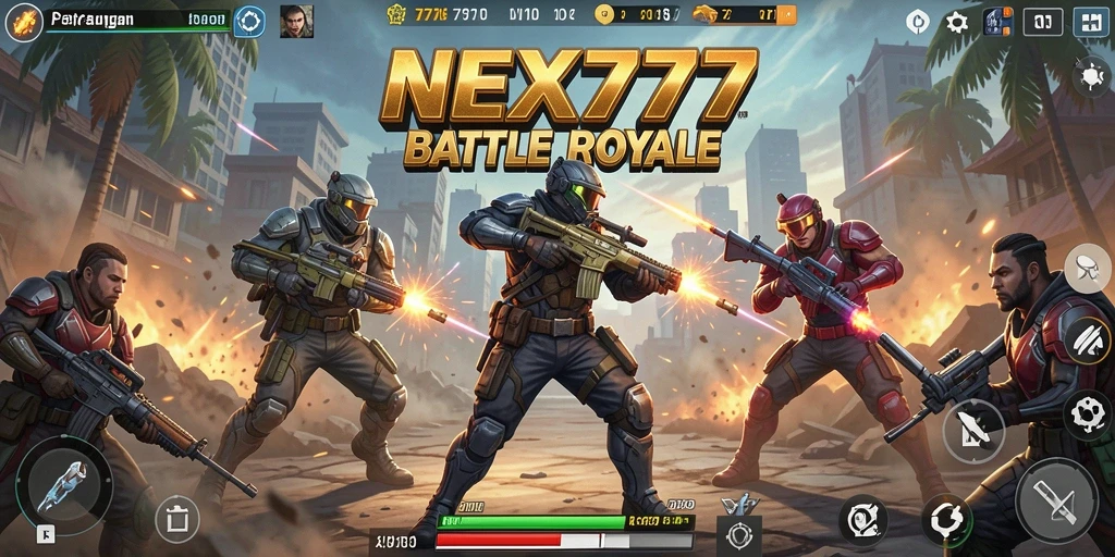 Gameplay seru dalam NEX777 dengan aksi Battle Royale yang mendebarkan.