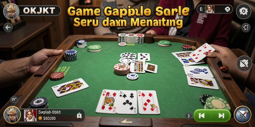 Screenshot gameplay seru di aplikasi Gaple OKJKT.