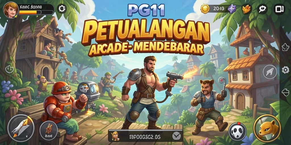 Tampilan gameplay PG11 yang penuh aksi dalam genre Arcade.