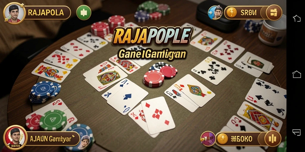 Gameplay seru RAJAPOLA dengan pemain Gaple aktif.