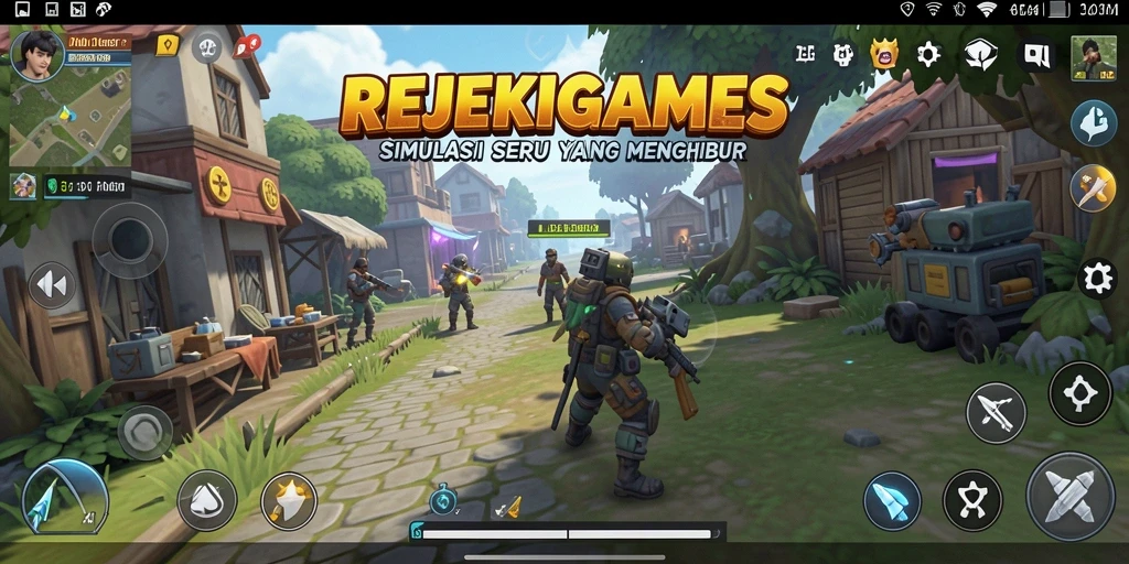 Screenshot gameplay seru dari REJEKIGAMES yang menampilkan interaksi karakter.