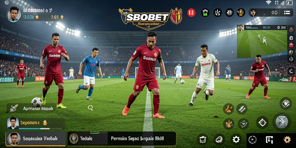 Screenshot SBOBET menampilkan taruhan dan statistik pertandingan sepak bola.