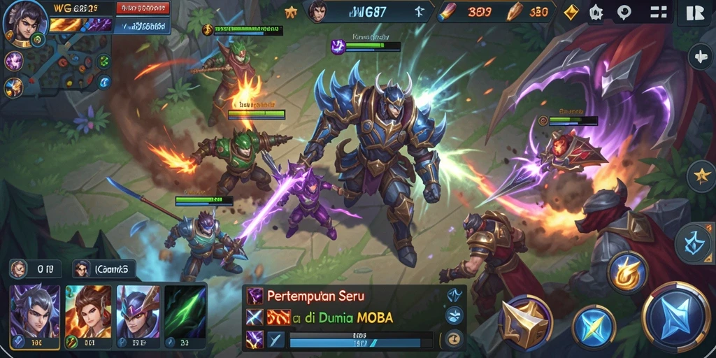Gameplay seru di <strong>WG87</strong> dengan aksi MOBA yang intens.