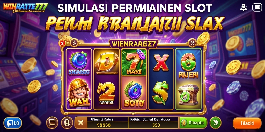 Screenshot gameplay WINRATE777 menampilkan mesin slot dengan grafis yang menarik.